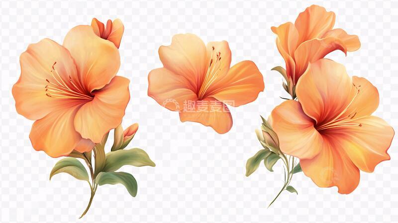 高清大图下载【趣麦麦图】手绘木槿花手绘花朵扶桑
