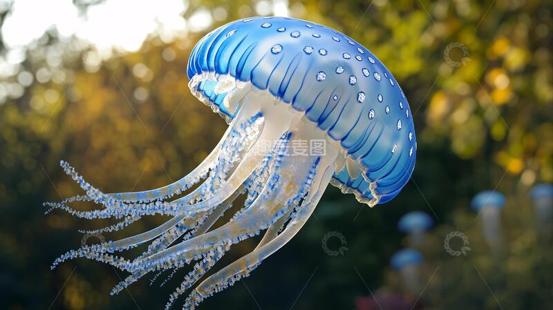 高清大图下载【趣麦麦图】仿真水母水母模型蓝色