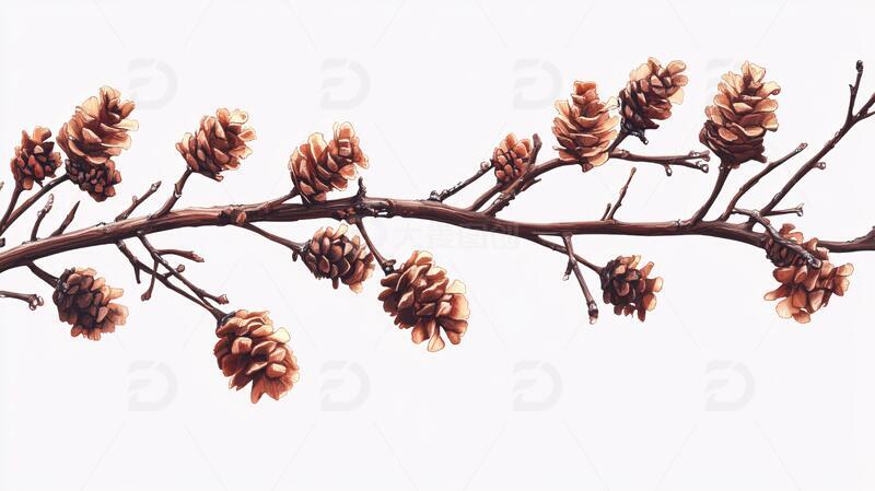 枯萎的松果松果果实高清