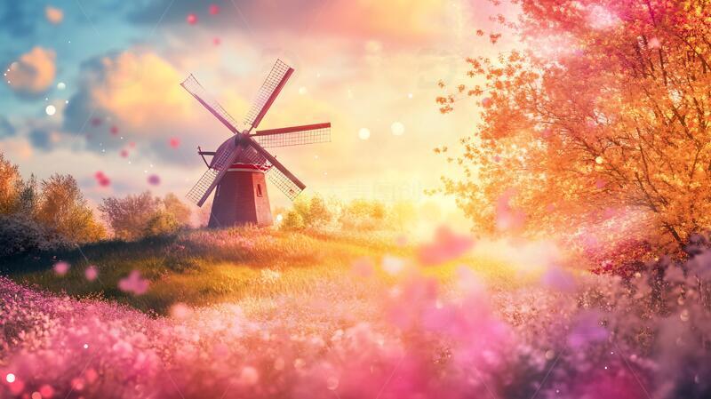 高清大图下载【趣麦麦图】唯美梦幻花田场景61