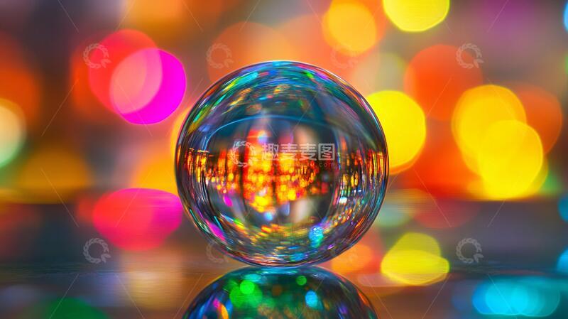 高清大图下载【趣麦麦图】彩色水晶球背景彩色梦幻