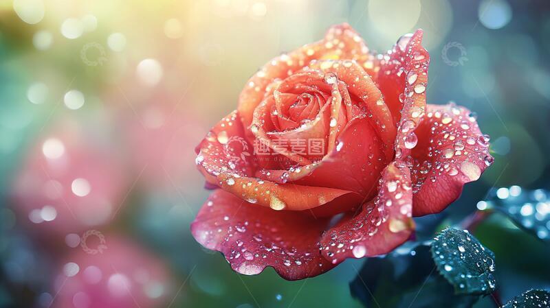 高清大图下载【趣麦麦图】玫瑰花上水珠1