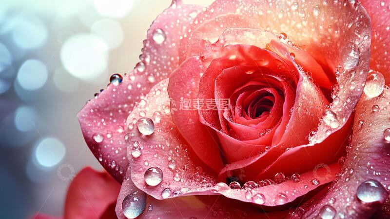 高清大图下载【趣麦麦图】玫瑰花上水珠2