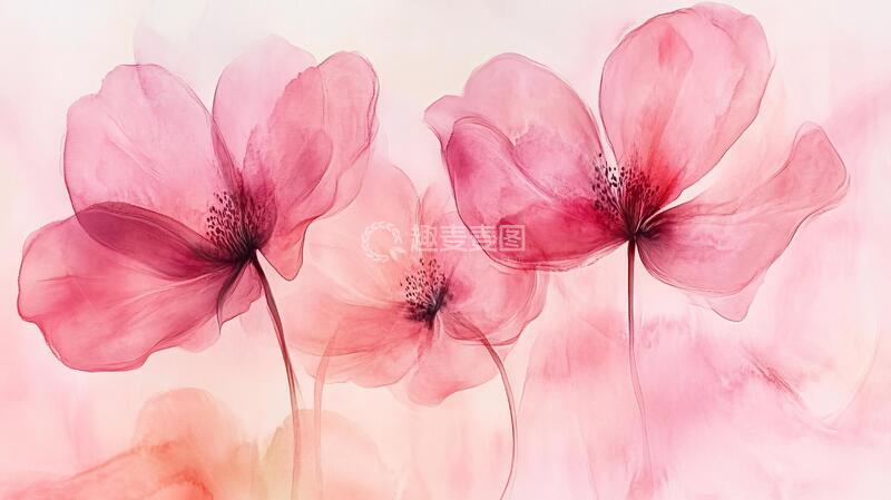 高清大图下载【趣麦麦图】虞美人无框画