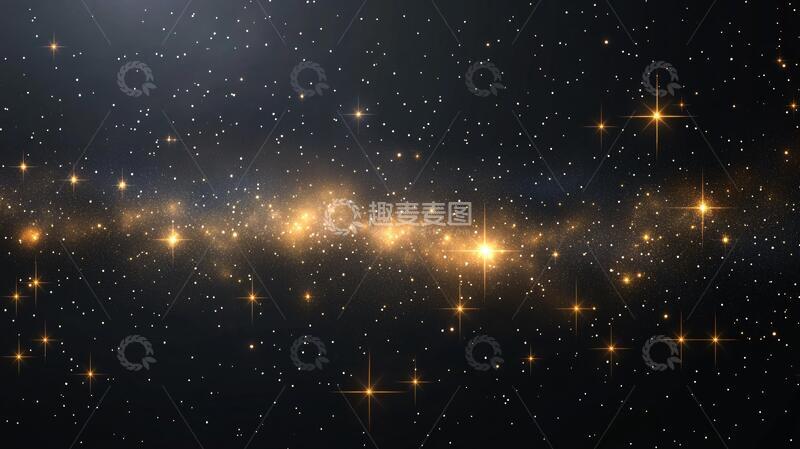 高清大图下载【趣麦麦图】蓝金色星光星光背景星星