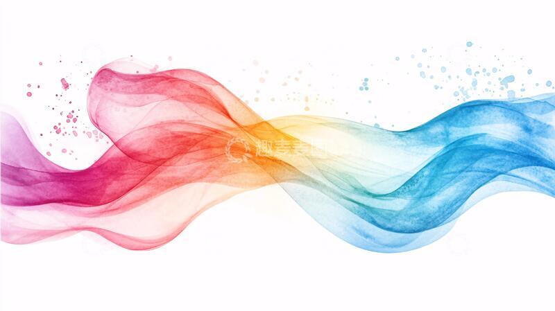 高清大图下载【趣麦麦图】唯美线条彩色飘带素材