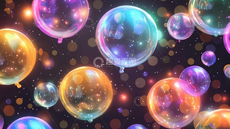 高清大图下载【趣麦麦图】绚丽气泡背景壁纸素材6