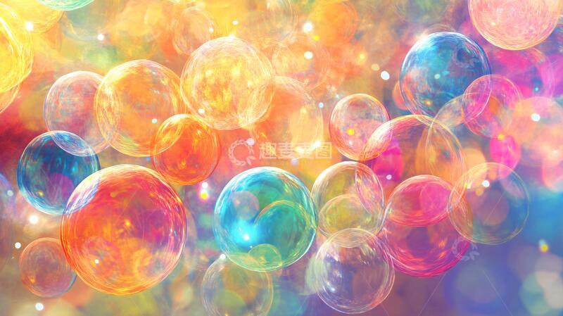 高清大图下载【趣麦麦图】绚丽气泡背景壁纸素材7