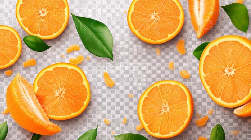 高清大图下载【趣麦麦图】橙子切片营养图