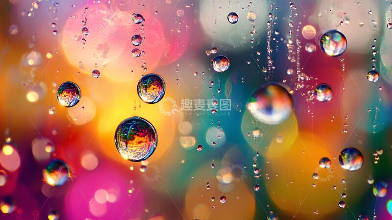 高清大图下载【趣麦麦图】玻璃水珠设计壁纸2