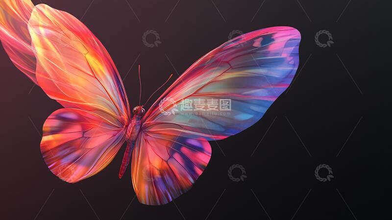 高清大图下载【趣麦麦图】绚丽质感蝴蝶