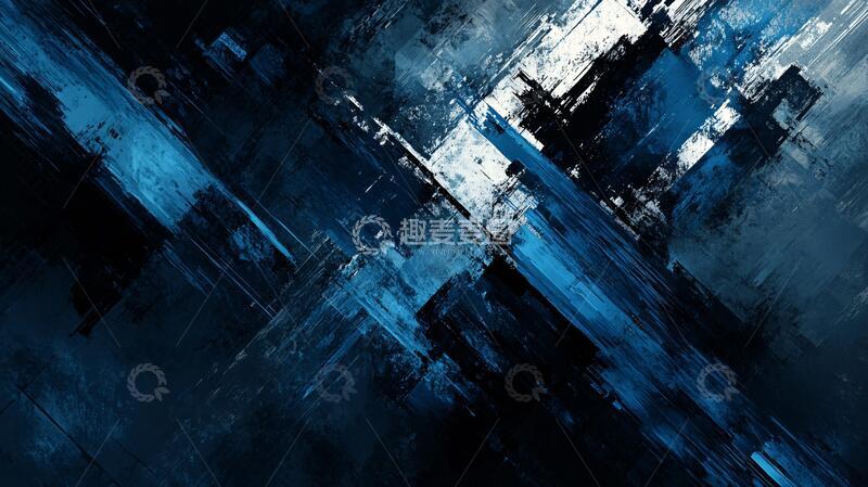 高清大图下载【趣麦麦图】暗蓝色块艺术壁纸大气