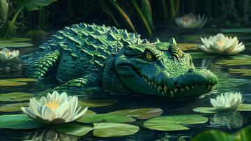 鳄鱼3d画鳄鱼原创壁纸