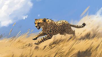 奔跑的猎豹猎豹插画手绘2