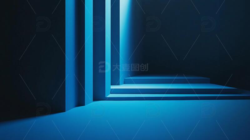 高清大图下载【趣麦麦图】深蓝色立体场景