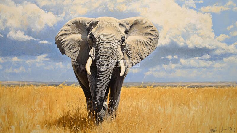 高清大图下载【趣麦麦图】唯美大象壁画3