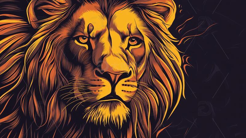 狮头插画雄狮插画狮头