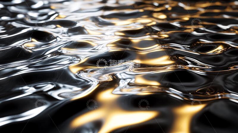 高清大图下载【趣麦麦图】-金色液体金属