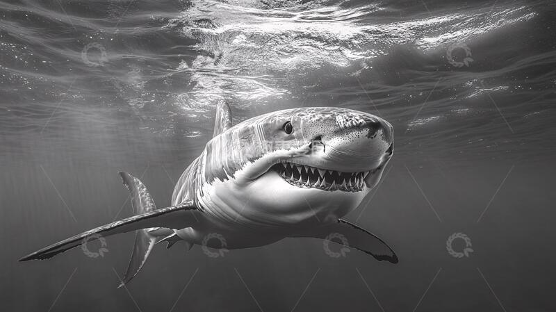 高清大图下载【趣麦麦图】凶猛鲨鱼鲨鱼凶猛巨齿