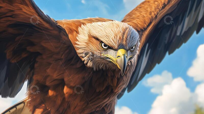 高清大图下载【趣麦麦图】雄鹰插画雄鹰插画壮志