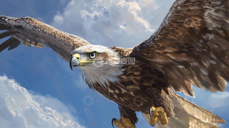 高清大图下载【趣麦麦图】雄鹰插画雄鹰插画动物