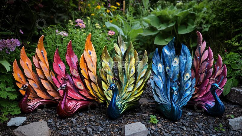 高清大图下载【趣麦麦图】百鸟园创意雕塑