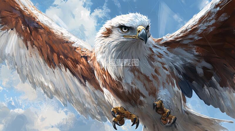 高清大图下载【趣麦麦图】雄鹰插画雄鹰插画动物1
