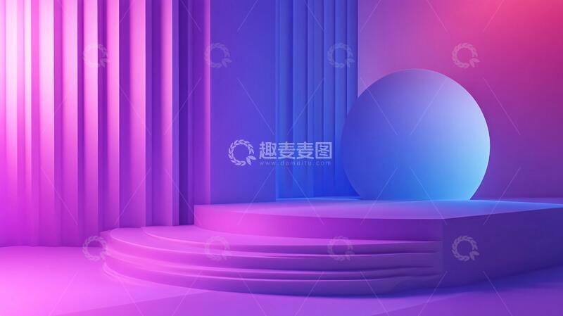 高清大图下载【趣麦麦图】简约秀场讲台平台背景