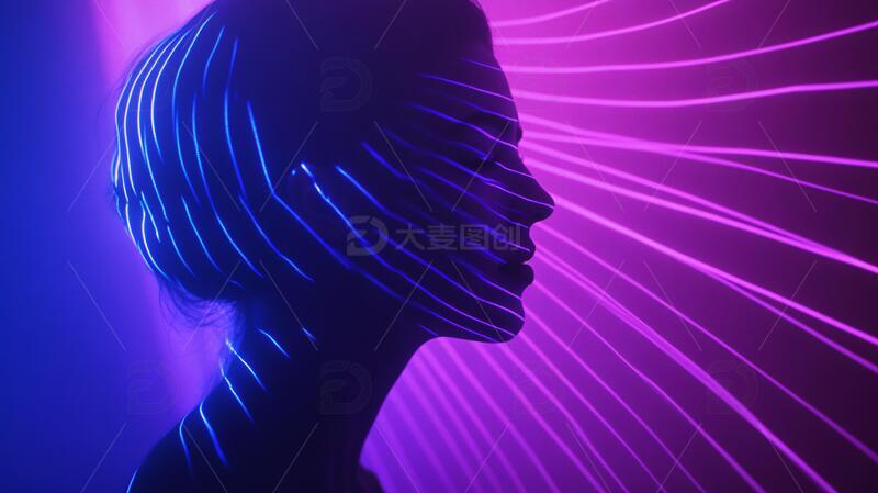 高清大图下载【趣麦麦图】面霓虹灯线条场景造型
