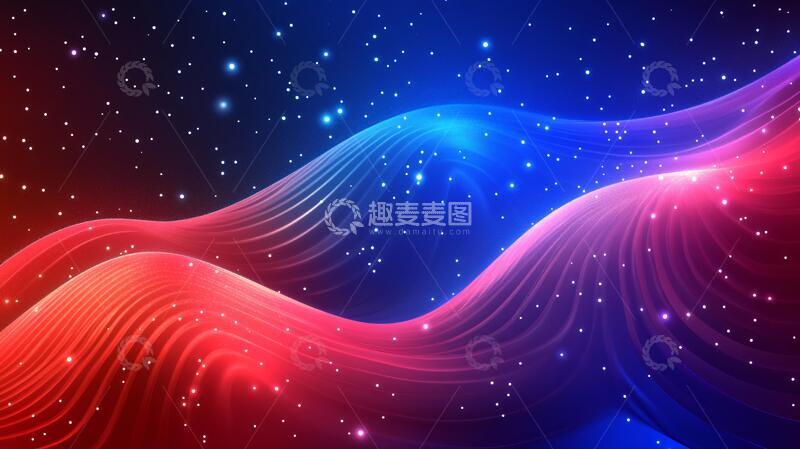 高清大图下载【趣麦麦图】红蓝渐变科技背景