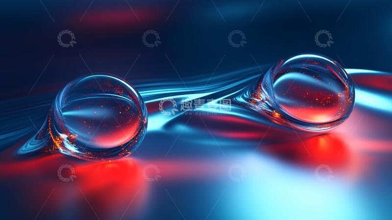 高清大图下载【趣麦麦图】红蓝光影动态几何