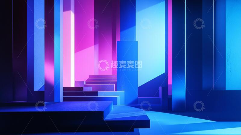 高清大图下载【趣麦麦图】简约秀场场景台阶舞台