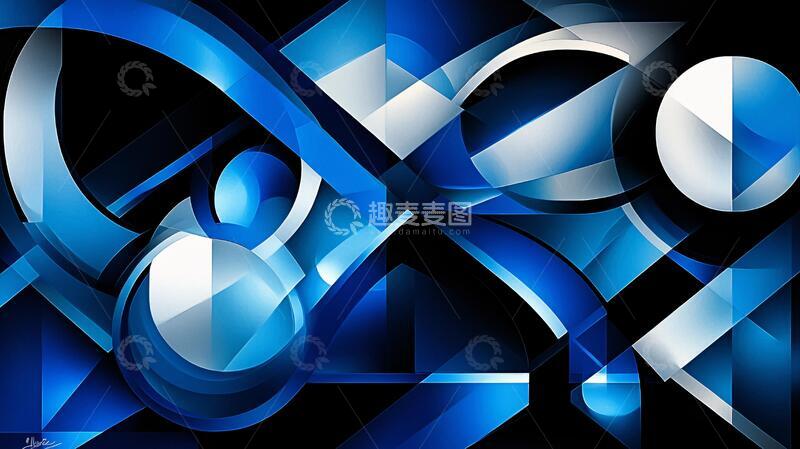 高清大图下载【趣麦麦图】抽象设计蓝色图案视觉