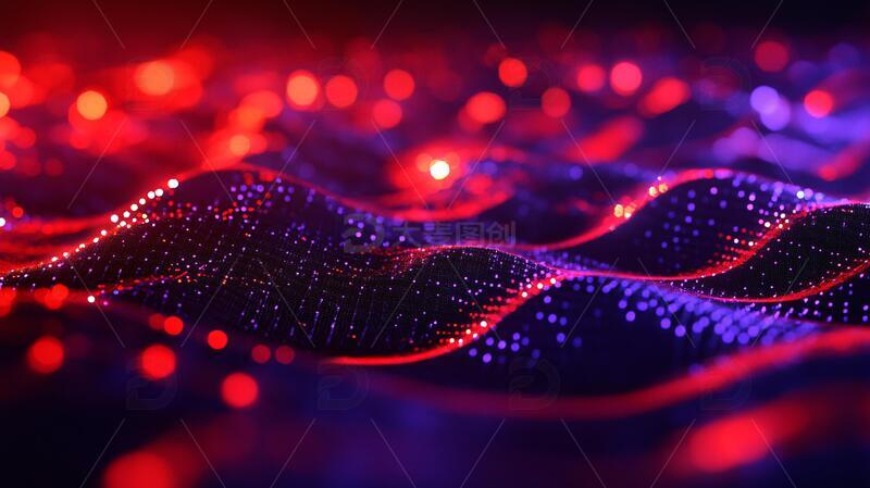 高清大图下载【趣麦麦图】科技风红色科技红色背景