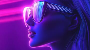 霓虹灯光感潮流墨镜紫色