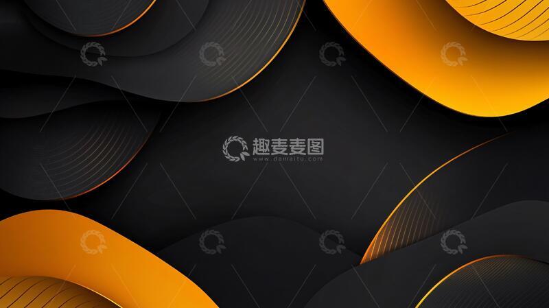 高清大图下载【趣麦麦图】黑金渐变创意背景1