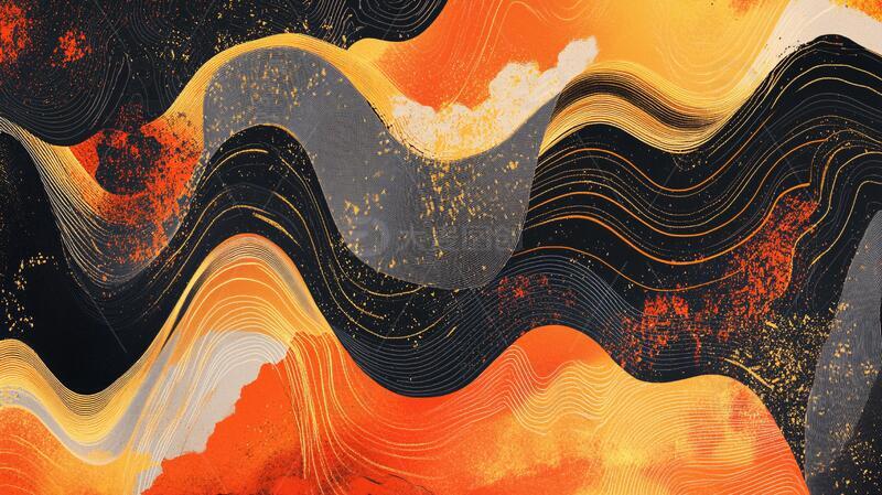 高清大图下载【趣麦麦图】抽像山水线条背景