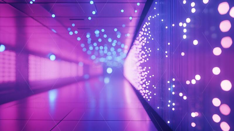 高清大图下载【趣麦麦图】流光溢彩的霓虹灯走廊