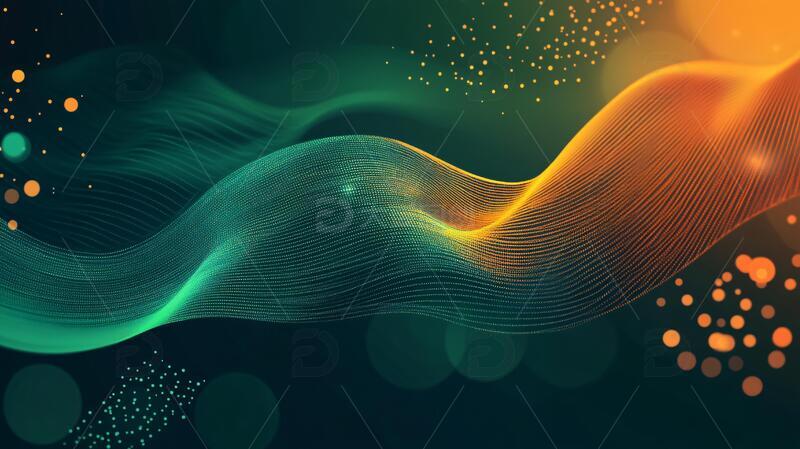 高清大图下载【趣麦麦图】橙色绿色动感曲线2