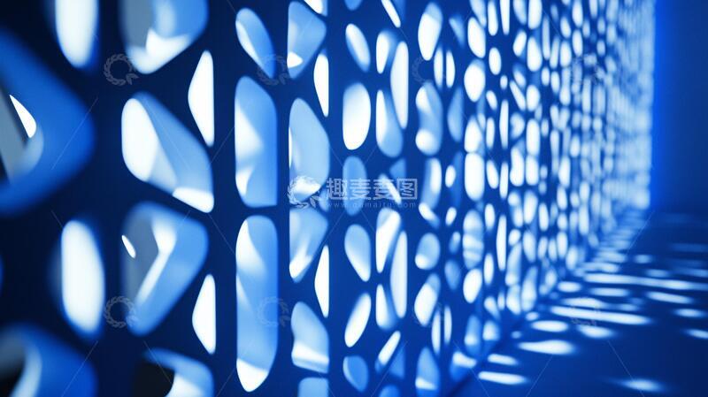 高清大图下载【趣麦麦图】蓝色光影墙蓝色光影宽幅