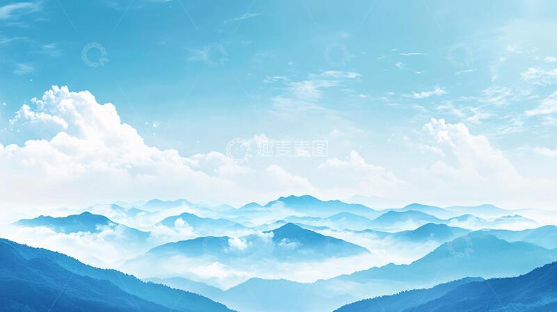 高清大图下载【趣麦麦图】蓝调远山背景20