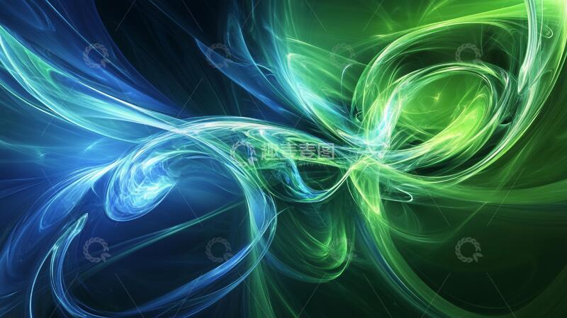 高清大图下载【趣麦麦图】蓝色绿色动感曲线1