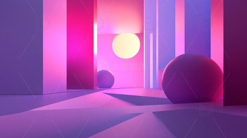 高清大图下载【趣麦麦图】简约秀场场景背景粉色