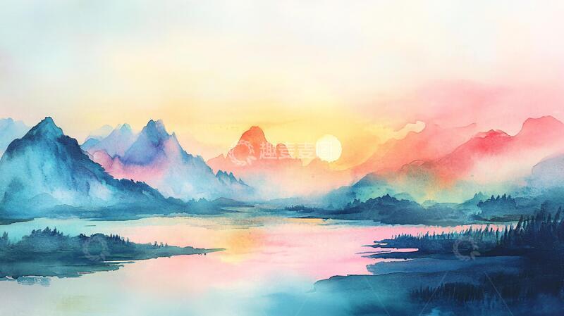 高清大图下载【趣麦麦图】唯美意境彩墨山水10