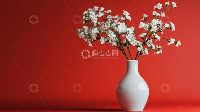 高清大图下载【趣麦麦图】花瓶模型花瓶白色花艺