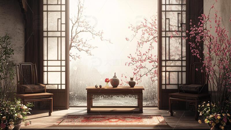 高清大图下载【趣麦麦图】中式家居场景