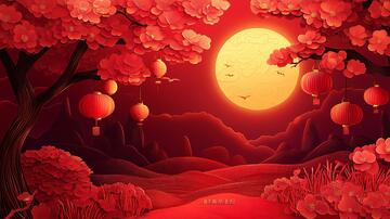 花好月圆包装插画6