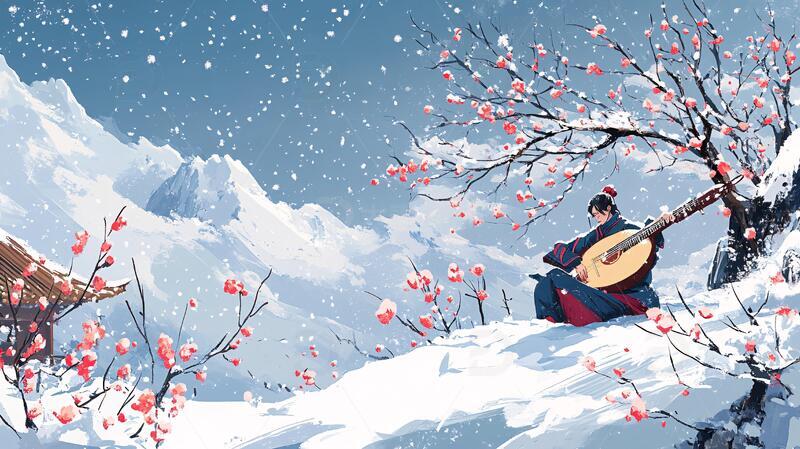 高清大图下载【趣麦麦图】古风冬天插画