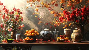 静物砂糖橘中式静物布置