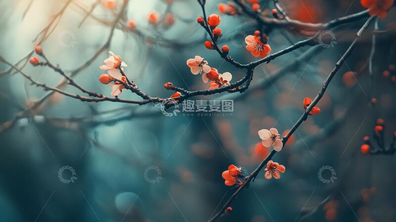 高清大图下载【趣麦麦图】唯美梅枝腊梅特写暗香